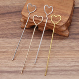 50pcs Heart Shape Alloy Hairpin Chinese Hair Sticks Bridal Hair Fork