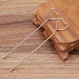 50pcs Heart Shape Alloy Hairpin Chinese Hair Sticks Bridal Hair Fork