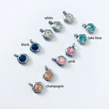 50pcs Hexagon Pendants 8.8mm*6.6mm Pink Rhinestone Necklace Tail Drop