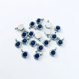 50pcs Hexagon Pendants 8.8mm*6.6mm Pink Rhinestone Necklace Tail Drop