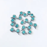 50pcs Hexagon Pendants 8.8mm*6.6mm Pink Rhinestone Necklace Tail Drop