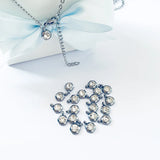 50pcs Hexagon Pendants 8.8mm*6.6mm Pink Rhinestone Necklace Tail Drop