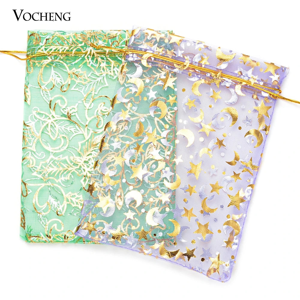 50pcs High Gilding Fabric Pouches for Jewelry Gift in 6 colors & 4 Sizes