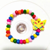 50pcs Iridescent Wooden Beads Bracelet for Kids Girls Children