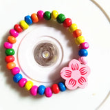 50pcs Iridescent Wooden Beads Bracelet for Kids Girls Children