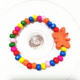 50pcs Iridescent Wooden Beads Bracelet for Kids Girls Children