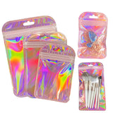 50pcs Iridescent Self Sealing Bags Ziplock Retail Packaging Bag Pouches