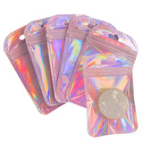 50pcs Iridescent Self Sealing Bags Ziplock Retail Packaging Bag Pouches