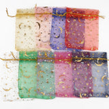 50pcs Moon Star Organza Bags Wedding Pouches