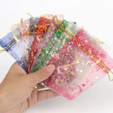 50pcs Moon Star Organza Bags Wedding Pouches