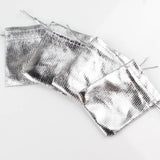 50pcs Silver Foil Cloth Drawstring Gift Bags Wedding Pouches 7x9cm
