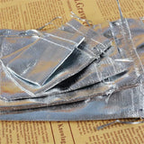 50pcs Silver Foil Cloth Drawstring Velvet Bag Wedding Jewelry Gift Bags