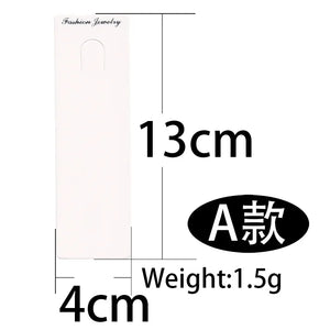 50pcs Long Cards Necklace Display Cards for DIY Jewelry Keyrings Packaging