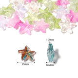50pcs Lampwork Starfish Mixed Glass Spacer Beads For Jewelry Making DIY