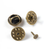 50pcs Metal Brooch Pins Back Clasps Tie Tack Lapel Button Caps DIY