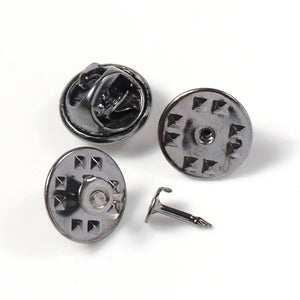50pcs Metal Brooch Pins Back Clasps Tie Tack Lapel Button Caps DIY