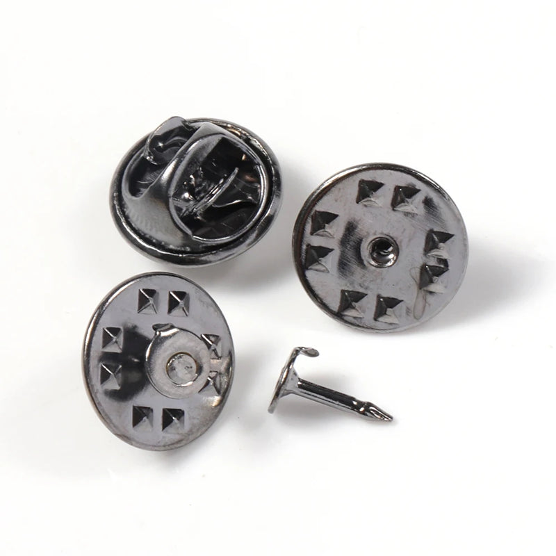 50pcs Metal Brooch Pins Back Clasps Tie Tack Lapel Button Caps DIY
