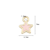 50pcs Metal Drip Oil Star Pendants DIY Earrings Necklaces Jewelry Accessories