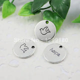 50pcs Tibetan Silver Round Hope Pendant Charm DIY Jewelry Making 20mm
