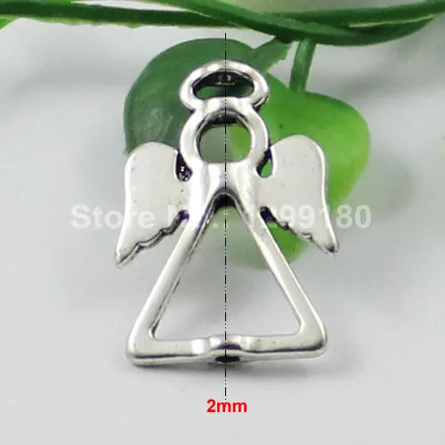 50pcs Tibetan Silver Angel Beads for DIY Jewelry Making 26x19mm