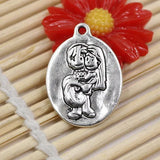 50pcs Tibetan Silver Oval Married Charm Pendant 24x17mm