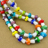 50pcs Mix Lampwork Beads DIY Jewelry Craft Material Mushroom Shape Glass Beads