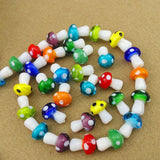 50pcs Mix Lampwork Beads DIY Jewelry Craft Material Mushroom Shape Glass Beads