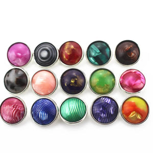 50pcs Mix Natural Stone Ginger Snap Buttons 18mm DIY Bracelets&Bangles Charms