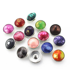 50pcs Mix Natural Stone Ginger Snap Buttons 18mm DIY Bracelets&Bangles Charms