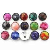 50pcs Mix Natural Stone Ginger Snap Buttons 18mm DIY Bracelets&Bangles Charms