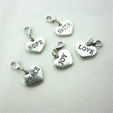 50pcs Mix Random Hearts Dangle Charms Lobster Clasp DIY Jewelry Accessory