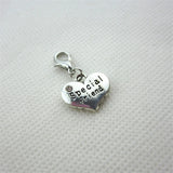 50pcs Mix Random Hearts Dangle Charms Lobster Clasp DIY Jewelry Accessory