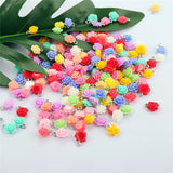 50pcs Resin Rose Flower Charms Pendants for DIY Bracelet Keychain Jewelry