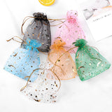 50pcs Moon Stars Bronzing Organza Bags Colorful Party Jewelry Gift Pouch