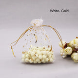 50pcs Moon Stars Bronzing Organza Bags Colorful Party Jewelry Gift Pouch
