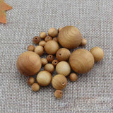 50pcs Natural Arborvitae Spacer Beads 6-20mm DIY Jewelry Making Charm Wood Beads