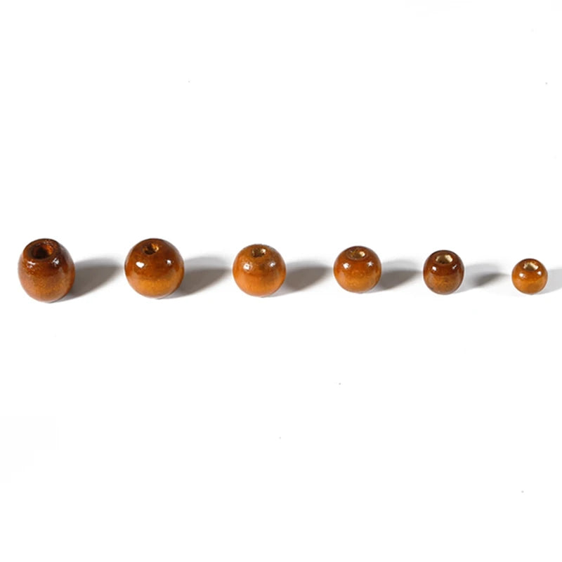 50pcs Natural Wooden Big Hole Beads for DIY Jewelry Making