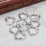 50pcs Antique Silver Heart Ring Spacer Beads 14mm Jewelry Findings UF7110