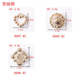 50pcs Pearl Heart Charm Rhinestone Flower Plate DIY Jewelry Shoes Accessories