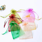 50pcs Organza Christmas Gift Bags Drawstring Jewelry Wedding Party Candy Bags