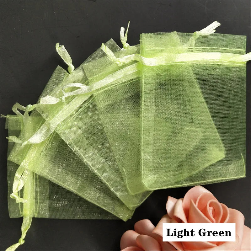 50pcs Organza Gift Bags Satin Drawstring Pouch Wedding Party Favor Jewelry Bags