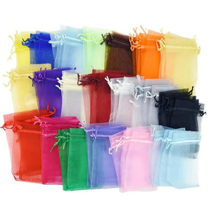 50pcs Organza Gift Bags Satin Drawstring Pouch Wedding Party Favor Jewelry Bags