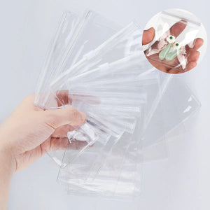 50pcs PVC Zipper Bag Clear Soft Plastic Sealed Anti-oxidation Jewelry Storage