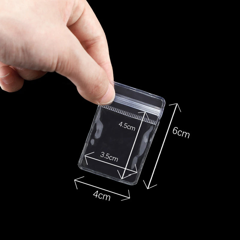 50pcs PVC Zipper Bag Clear Soft Plastic Sealed Anti-oxidation Jewelry Storage