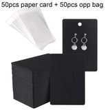 50pcs Paper Display Cards for DIY Jewelry Earrings Necklaces Storage