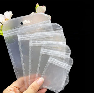 50pcs Pink Iridescent Laser Zipper Pouch Holographic Aluminum Foil Zip Lock Bags