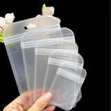 50pcs Pink Iridescent Laser Zipper Pouch Holographic Aluminum Foil Zip Lock Bags