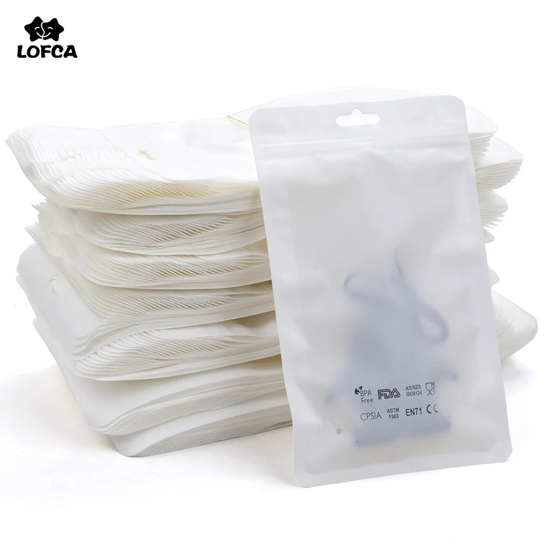 50pcs Jewelry Packaging & Display Bags Safety BPA Silicone Beads Package 2 Sizes