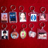 50pcs Rectangular Transparent Blank Insert Photo Picture Frame Key Ring Split