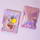 50pcs Clear Holographic Ziplock Bags for Jewelry Storage